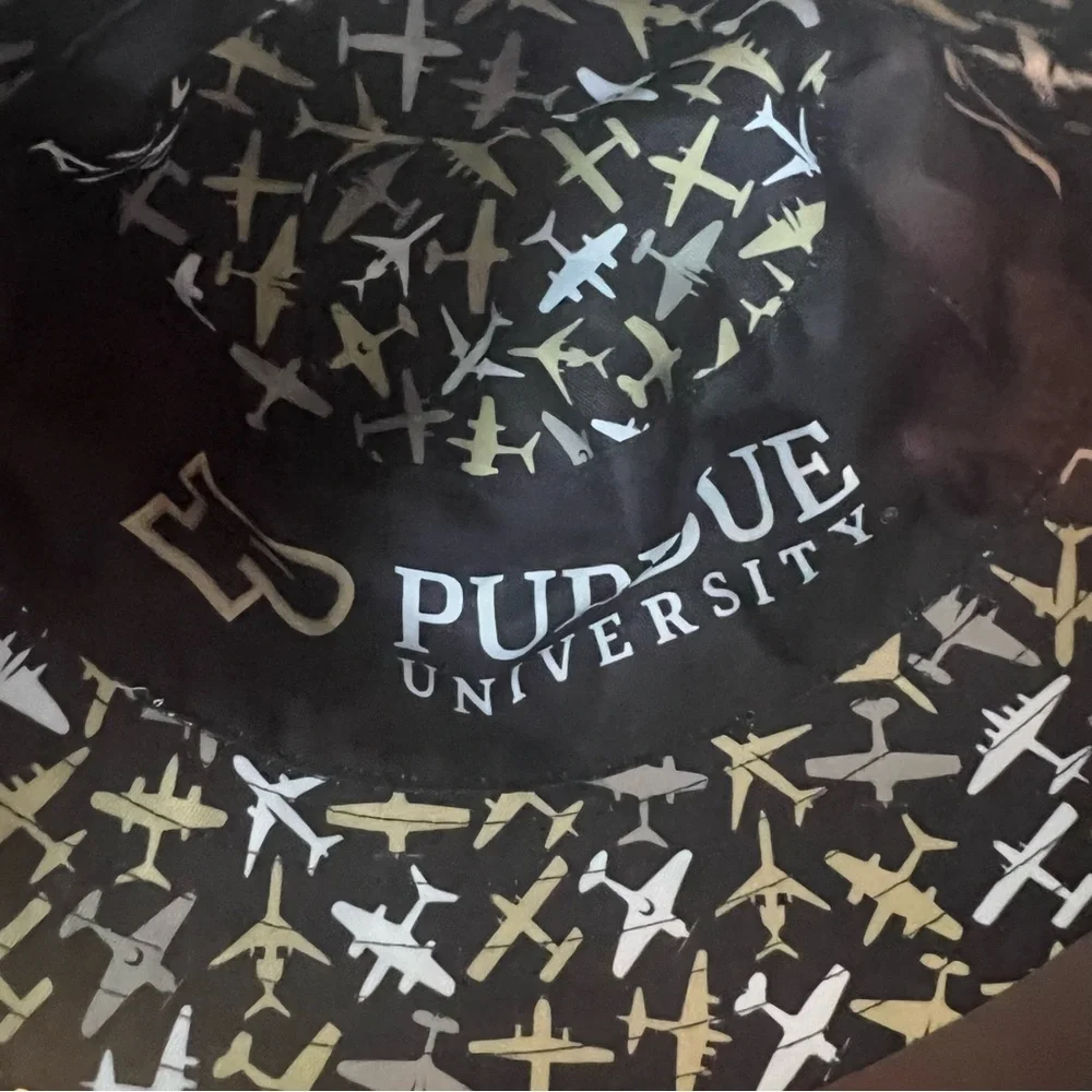 Purdue Boilermakers Reversible Bucket Hat University Logo airplane print